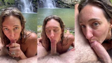 Waterfall Session: StephinSpace Shows Off Her Best Blowjob